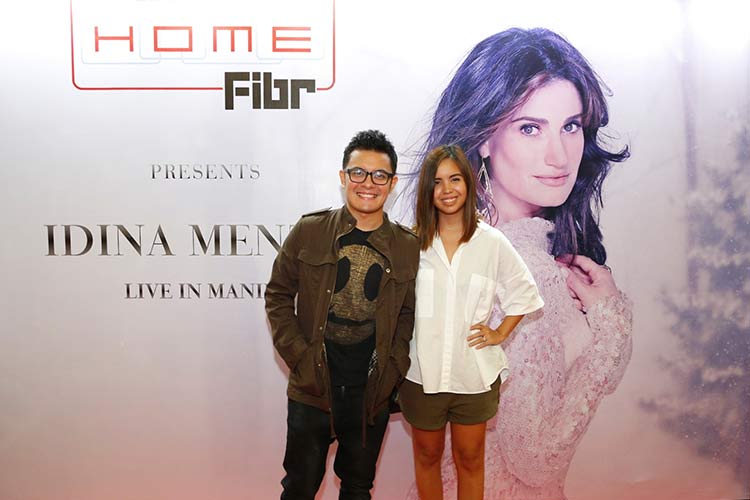   Musician Paolo Valenciano and wife Samantha Godinez came to see the world-class performance of Idina Menzel.
