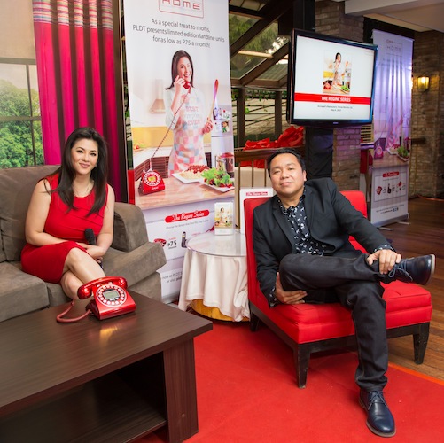 PLDT VP and Home Marketing Head Gary Dujali with Regine Velasquez during the latter’s official press launch for the special Mother’s Day campaign