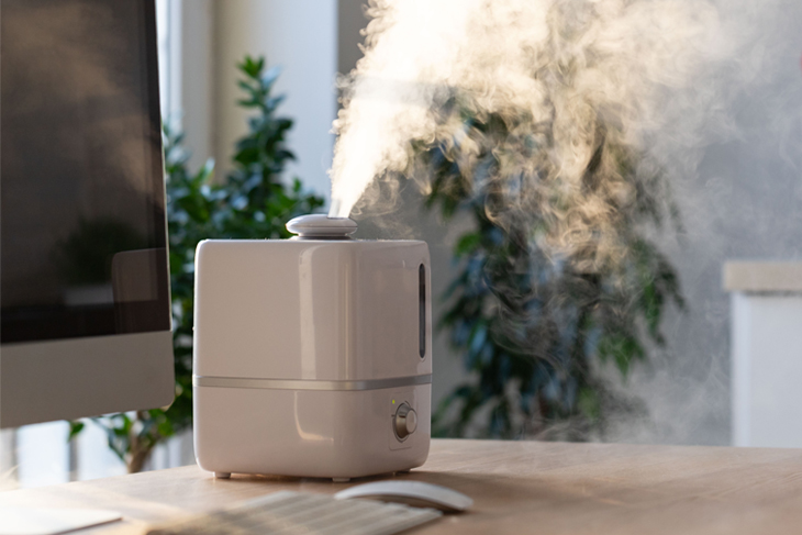 Closeup of aroma oil diffuser on the table at home