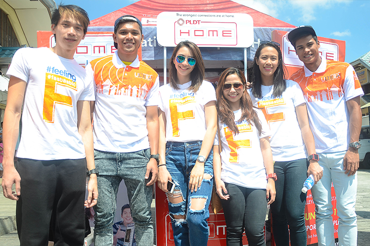 The Amihan and Bagwis volleyball spikers at one of the PLDT HOME Ultera booths.