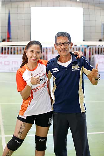 Home-grown Amihan talent and gifted libero Jen Reyes celebrates her return to her hometown with her father.