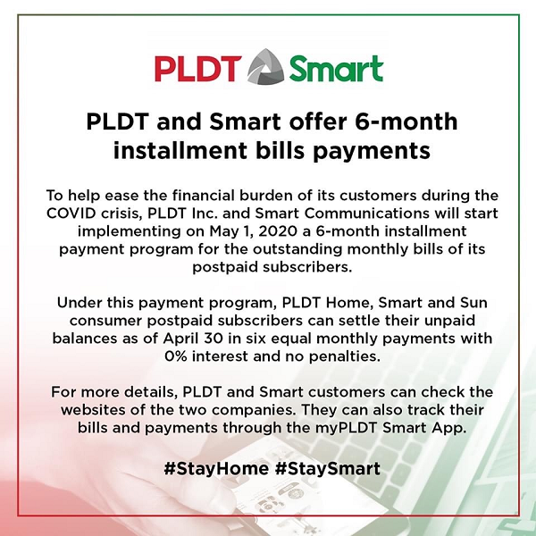 Pldt And Smart Offer 6 Month Installment Bills Payments